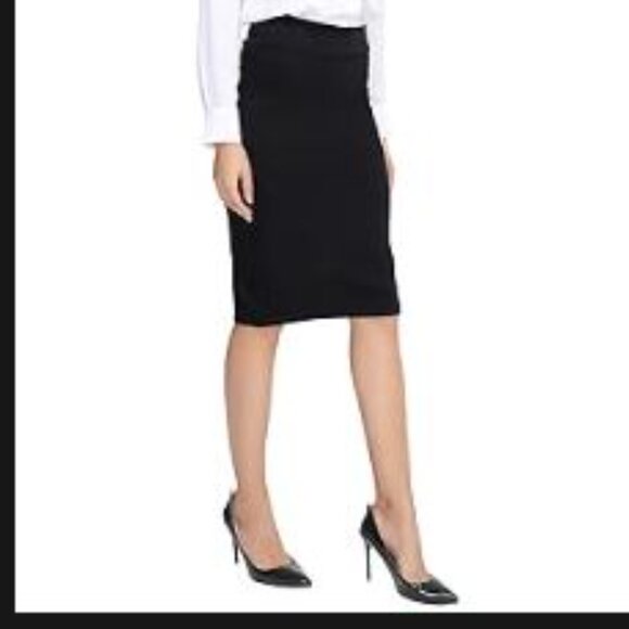 Bodycon Stretch Pencil Black Midi Skirt - Picture 1 of 2